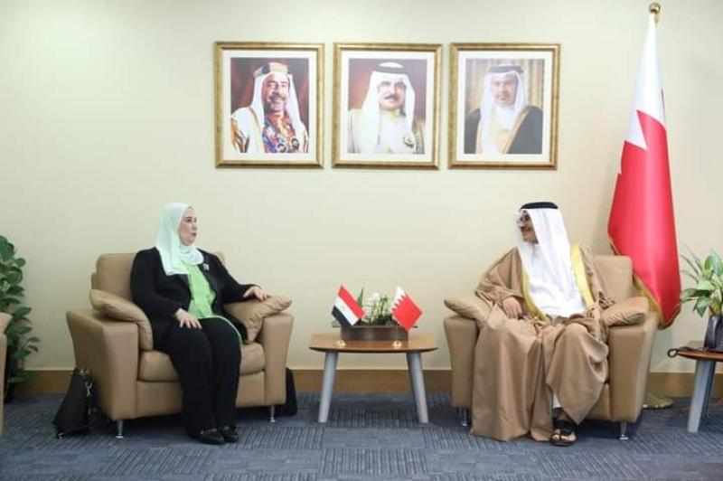 وزيرة التضامن الاجتماعي تلتقي بنظيرها البحريني لبحث موضوعات ريادة الأعمال الاجتماعية وتبادل المنتجات التراثية وتمكين ذوي الإعاقة وجهود بنك ناصر الاجتماعي