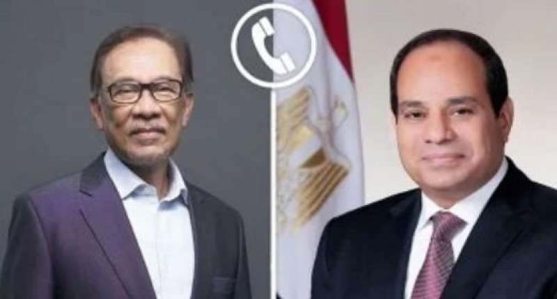 الرئيس السيسى ورئيس وزراء ماليزيا يؤكدان رفضهما تهجير الفلسطينيين