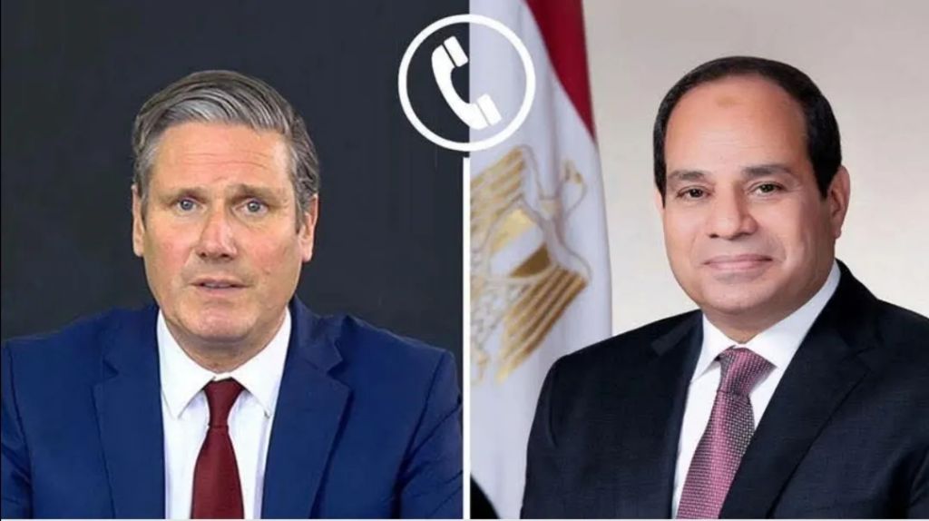 الرئيس السيسي يستعراض مستوى التعاون القائم خلال اتصاله مع رئيس وزراء المملكة المتحدة