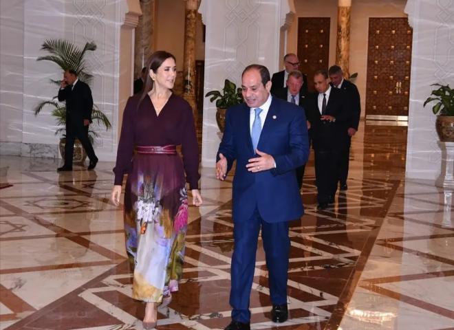 الرئيس السيسي يستقبل ملكة مملكة الدنمارك