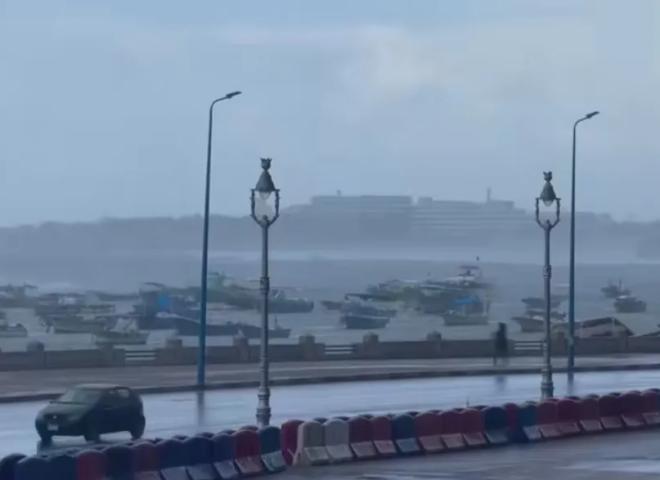 سقوط أمطار متفاوتة على الإسكندرية والبحيرة كفرالشيخ